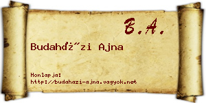 Budaházi Ajna névjegykártya